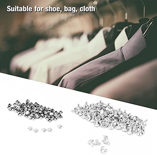 100 парчиња ринестони навртки кристални вметнувања брзина на занитки за дамки капачиња за кожени облеки торбички торби чевли занаетчиска
