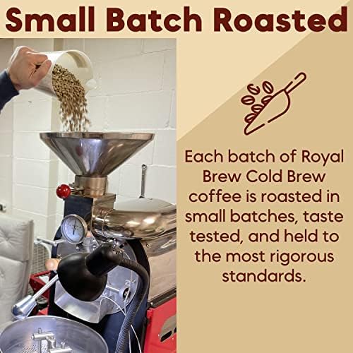 Royal Brew Nitro Chound Brew Cafe Chafer & 12oz торба со средно печено ладно пијалак кафе - квалитет на кафе, нитро кафе дома - 128