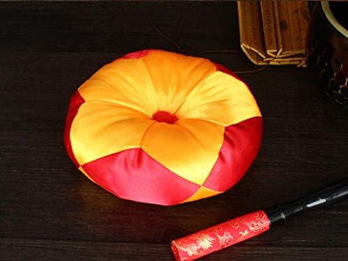 Uxzdx cujux Јапонски стил Будизам декорација месинг црни чинии за пеење со свилена перница и напаѓач 3.5-9inch
