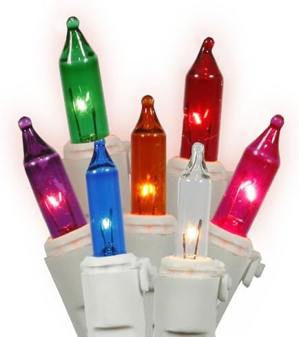 Сет од 35 мини божиќни светла со повеќе бои - бела жица