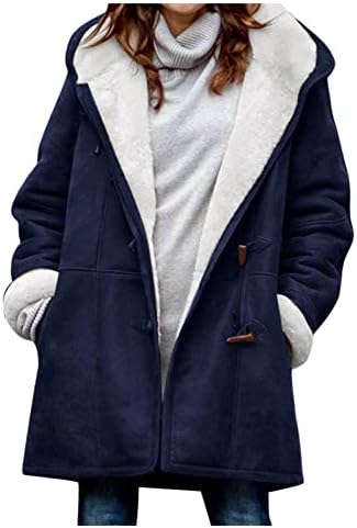 Зимска Облека За Жени, 2022 Модни Топли Палта Секојдневни Нејасни Јакни Од Руно Шерпа Дуксери Пуловер Плус Големина Плишани Врвови