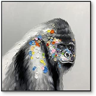 Jfniss wallидна уметност 3Д рачно насликана - рачно масло сликарство платно уметнички дела Смешно орангутан масло сликарство текстура