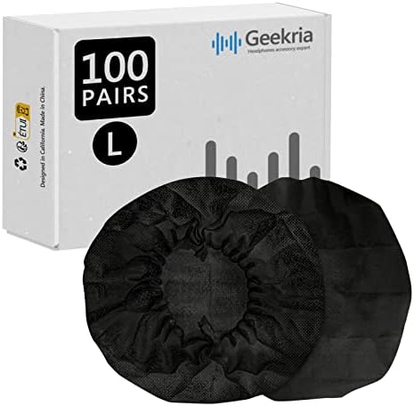 Geekria 100 парови слушалки за еднократна употреба ушите за ушите за големи уши слушалки за слушалки, покритие за санитарни уши, заштитник