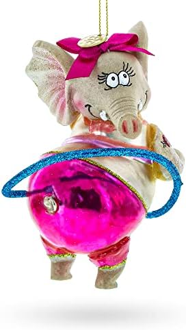 Циркус слон со хула стаклен стакло Божиќно украс
