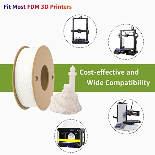 Дикале PLA+ 3Д филамент за печатач 1,75мм без затегнување, уредно рана нето тежина 250g spool, Pla Pro Plus, млеко-бело транспарентен