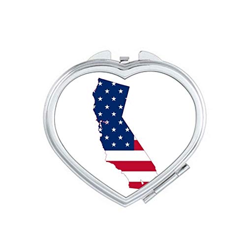 Калифорнија во САД мапа starsвезди ленти со форма на знамето огледало на огледало Преносен рачен џеб шминка
