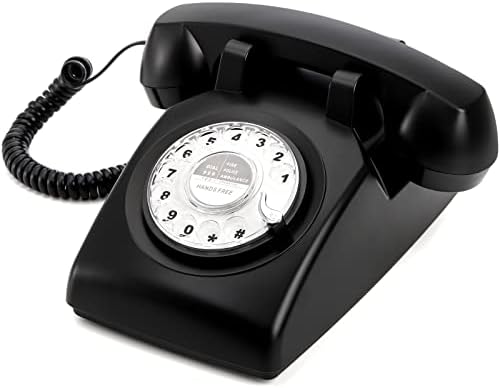 Телефони за дијалетни дијалери Dicunoy, гроздобер стар телефон за фиксни, црни класични телефони со црна 1960 година, за дома, канцеларија,