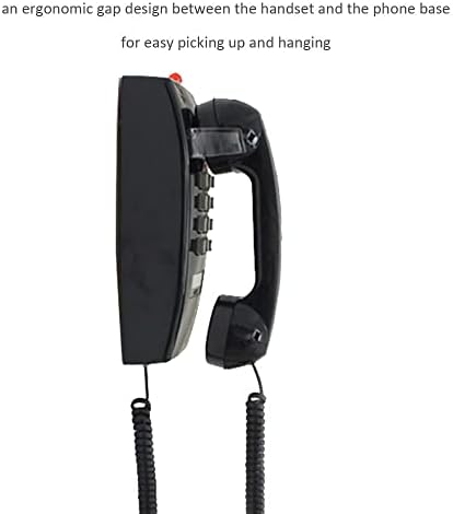 WYFDP Corred Wallиден телефон Аналогно стар училишен телефон со кабел Гроздобер ротационен wallид монтиран телефон со дополнителен рингер