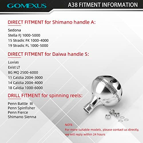 Копчето за напојување Gomexus компатибилен со Shimano Stradic FL, Daiwa постојат LT, 10 15 Saltiga 3500-4000, Daiwa Procyon al Lt,