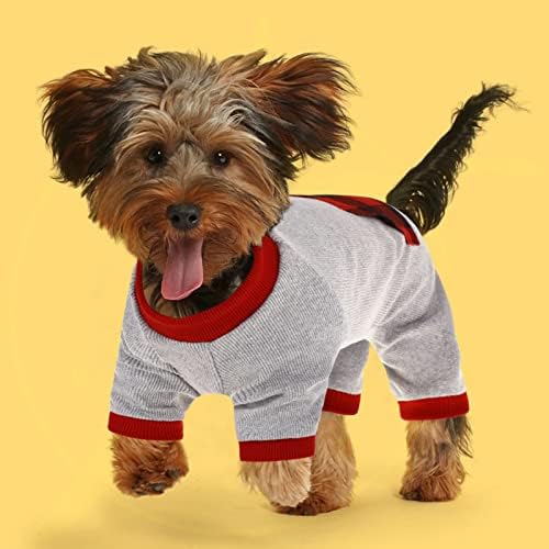 Куче пижама меко кучиња, строги пјс облека за домашни миленици, облека за кошула за мачки за Божиќна костумска шема на ирваси на костуми