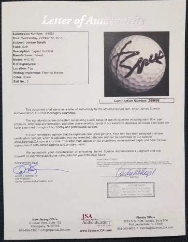 Jordanордан Спит потпиша автограмиран титулист голф топка. JSA Писмо - Автограмирани топки за голф