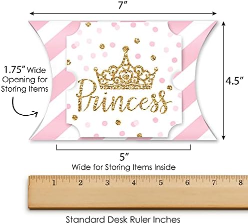Голема точка на среќа Малата принцеза круна - Повозни кутии за подароци - розова и златна принцеза бебе туш или роденденска забава