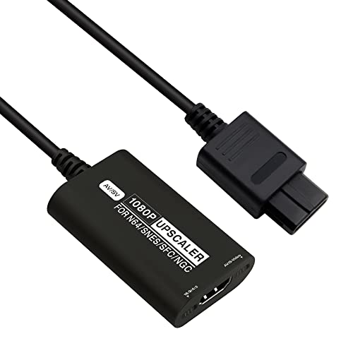 Kacenray HDMI Конвертор За Nintendo Gamecube NGC N64 SNES СФЦ 1080P Upscaler HDMI Адаптер СО AV/S - Видео Сигнал Прекинувач и 4: 3/16: 9 Сооднос