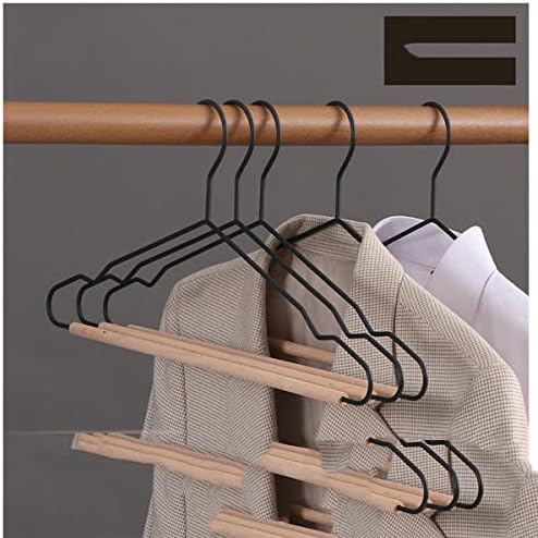 Gooffy 5 парчиња Едноставни закачалки за железо палто со облека со анти -лизгачки дизајн панталони за сушење решетката гардероба панталони