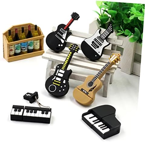 Solustre Wallet Keychain Viola Flash Drives USB надворешна гитара за складирање на гитара, музички симпатични наставници уреди