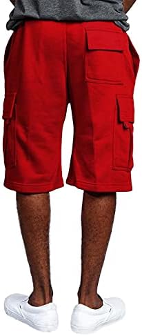FSAHJKEE Gym Shorts For Men, Ruffle Solid Панталони Машки поштенски зип пријатно стилски карго -кампување редовно директно нозе кратко дишење