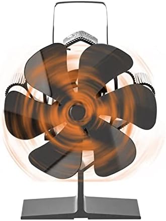 Гајуни .Вентилатор За Шпорет На дрва Црн Камин 6 Вентилатор За Шпорет На Топлина Ултра Тивок Циркулирачки Топол Со Магнетски Термометар Алумини