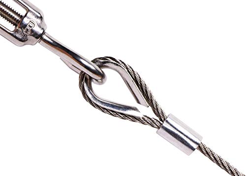 Пента Ангел 20 парчиња алуминиумска ракав за крцкање на јамка за 7/32 - 1/4 жица јаже и кабел