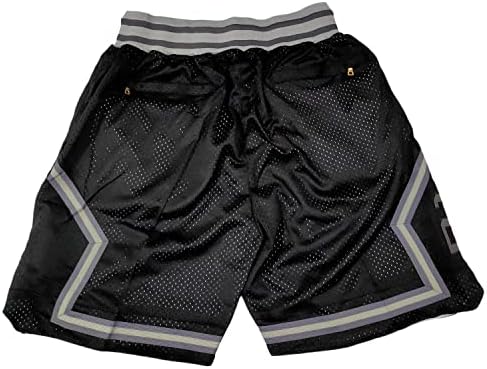 Менс кошаркарски шорцеви, мажи ретро мрежи извезени шорцеви со џебови, навивачи за вежбање салата за атлетски обични шорцеви