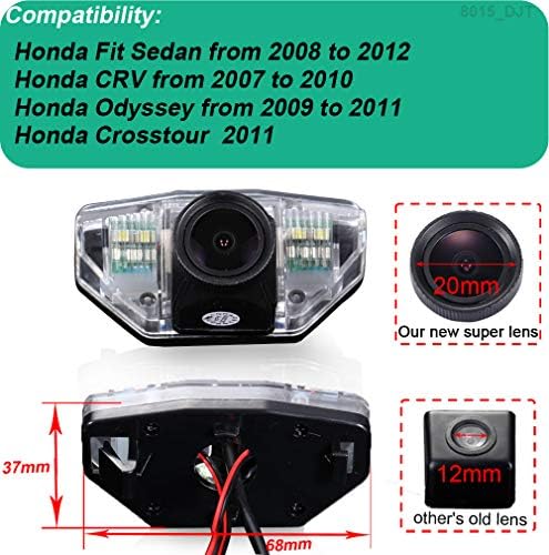 HDMEU HD Боја CCD Водоотпорен Автомобил Автомобил Заден Поглед Резервна Камера, 170° Агол На Гледање Обратна Камера За Honda Fit