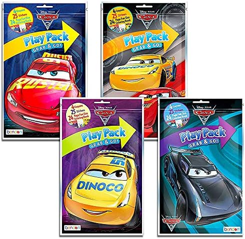 Дизни Автомобили Крајната Партија Фаворизира Пакети-Пакет Вклучува 6 Комплети Со Налепници, Боенки И Боички