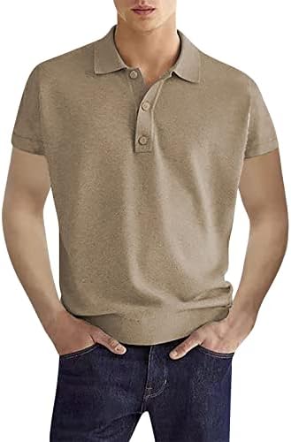 Кошули за голф за машки голф Класичен кошула со кратки ракави, обични маици со маици, вградени деловни маички со врвови кошули