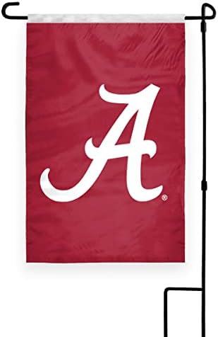 Алабама Универзитетот Кримсон Плима Тим Логото Градина Знамиња - 12х18 Инчен Двострани Печатени Полиестер со 12 Најлон Пол Ракав-NCAA Лиценцирани