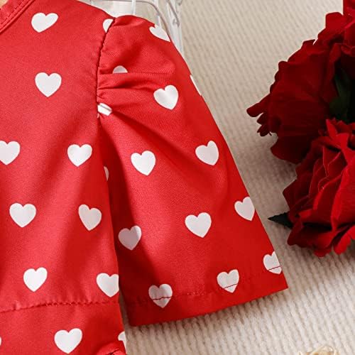 Мали Девојки Краток Ракав Денот На Вљубените Срца Печатени Возбудува Принцеза Фустан Божиќ Фустани За Девојка Големина 14