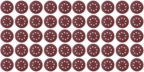 Doitool 100pcs8, песочна дискови во индустријата Инч Сандер Гритс, шкурка за мелење: хартија за мелење мм со црвена шкурка- дупки за пескање,