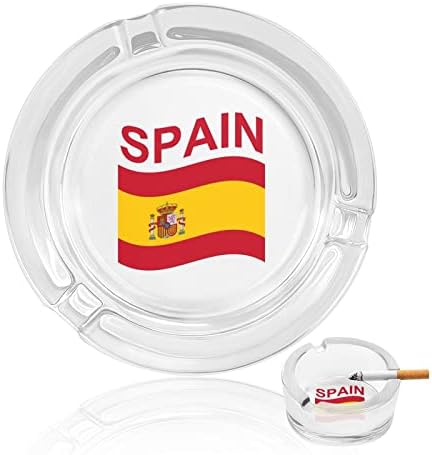 Знаме на шпански стакло од пепелници тркалезни сад за пепел симпатична убава сопственичка на пепел за украсување на палубата