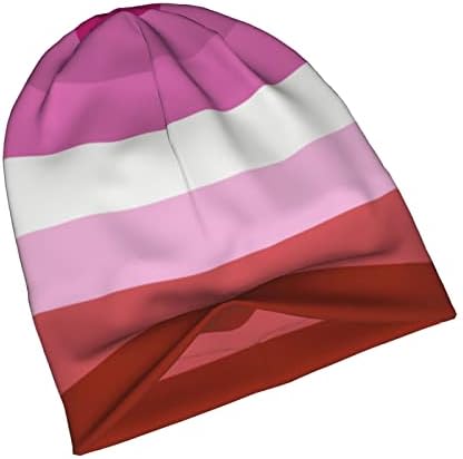 Денуахос Трансродова гордост знаме плетена капа Трансродова ЛГБТ БЕАНИ ХАТ мека зимска топла плетена капа капа за череп за мажи жени
