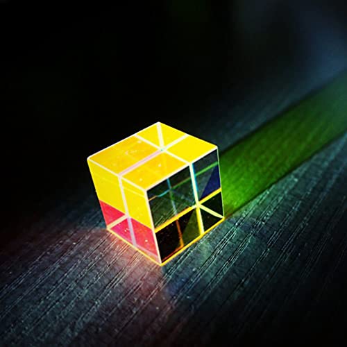 Cube Cube Tehaux Color 3,9 инчи Кристално стакло коцка RGB дисперзија Prism Multi-Color Toys и декорација на работната површина
