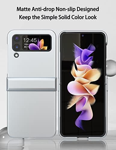 ??? Ултра Тенок Случај Samsung Galaxy Z Flip 4 Со Заштита На Шарки, [Целосна Метална Боја На Телото] Тенок Фит Хард Компјутер Z