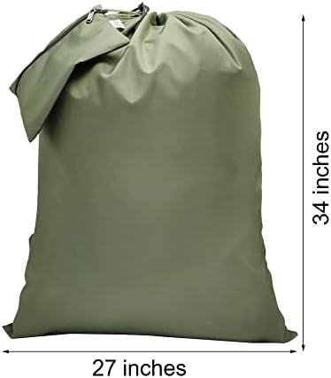 Армија Зелена Торба За Перење Ранец, 27х 34 Цврста Торба за Перење Со Ремени За На Рамо Затворање На Врвки Тежок Ранец За Перење