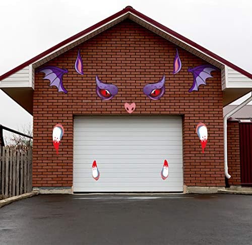 Ниту еден брендиран налепници за чудовишта за Ноќта на вештерките се соочува со украси - гаража за гаража на врата од врата на вратата