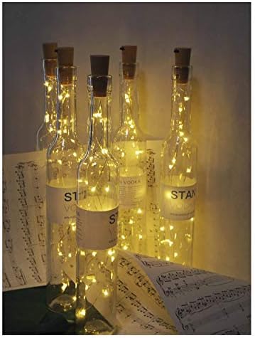 15 пакувања 15 LED шише со шише со вино плута, бајки мини жици од бакарна жица, батерија управувани со ryвездени светла за DIY,