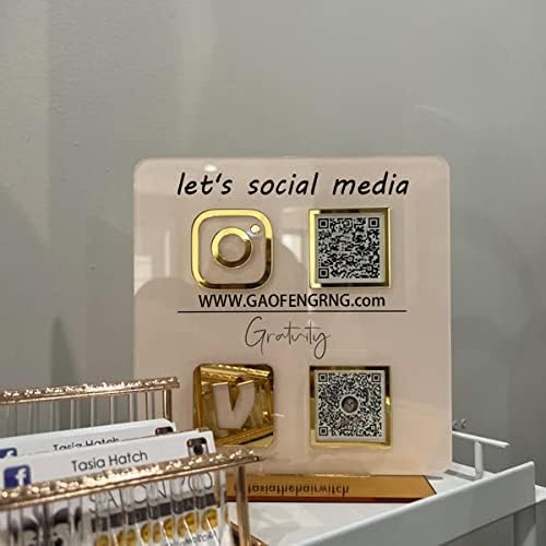 Pahdecor Custom Multi Business QR Code Scan Scan за плаќање со штанд персонализирани знаци на социјални медиуми Акрилик продавница