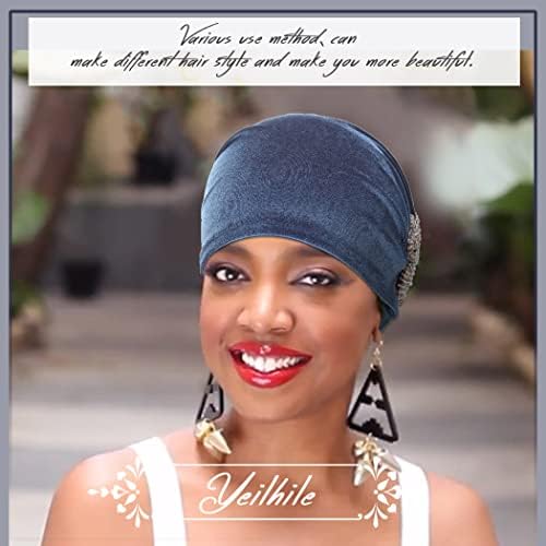 Yeilhile цвет африкански турбан сив кадифена глава гроздобер глава обвивка за обвивка за жени за жени