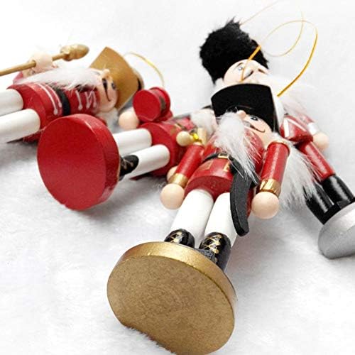 Оулхаус дрвена војничка кукла оревокршачка кукла, Божиќна украс на оревчести војник 4 сет, рачно изработени дрвени занаети за кукли