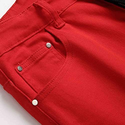 Машки карго панталони модни контрастни бои тексас џемпери Затворање на патенти со панталони со фармерки