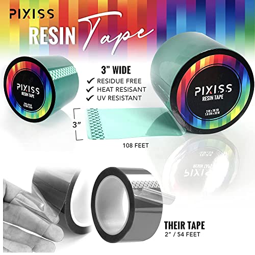 Pixiss 4 Пакет - Епоксидна смола лента за калапи за издавање лента за епоксидна смола - Дополнителна широка полиестерска лента за филм за објавување