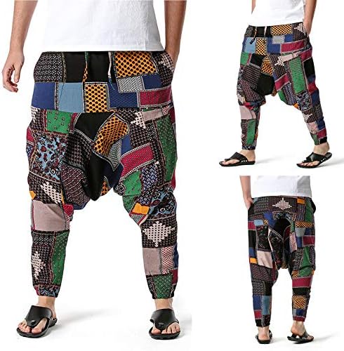 Miashui Twill Men Manight Manight Lightighte панталони лабави памук од половината- обични еластични панталони дома машки панталони Jeanан