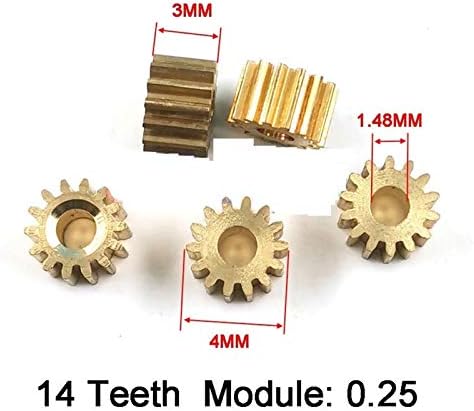 АЛАНОЈ 141,5 А 0,25 М 5 парчиња Метални Запчаници 14 Заби од 4мм Дупка 1,5 мм Цврсто Прицврстување За Добри Механички Мали Модулни