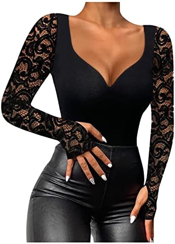 Pegalbis женски летни секси врвови шупливи чипка долги ракави кошули 2023 трендовски фустани случајни излегување на корсет блузи клуб носење