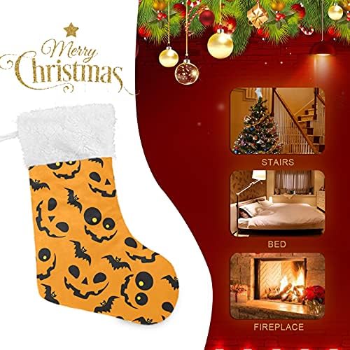 Ноќта на вештерките портокалови тикви лилјаци Божиќни чорапи Големи Божиќни чорапи за детска соба за новогодишна соба Камино виси