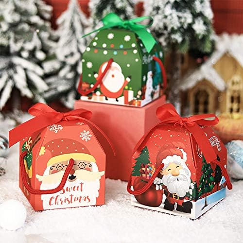 Sewroro 12 парчиња симпатична цртана руда за Божиќни кутии за Божиќни кутии Божиќна кутија за бонбони за божиќни кутии за Божиќна забава
