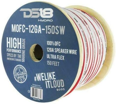 12 AWG GA 20ft Marine Grade Red White Sounder Wire ofc Ultra Flex