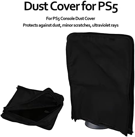 Покрив од најлонска прашина за PS5, ракав за заштитник против гребење за PS5 Control Black, Ultra Soft најлон чувар на прашина