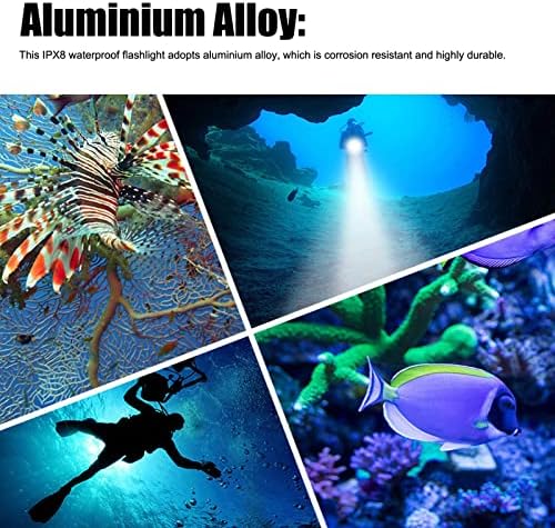Нуркање светлина, 4 режими алуминиумска легура Висока осветленост Подводни светла 10000LM IPX8 водоотпорен за лов