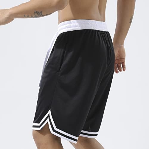 Aopaosp активни атлетски шорцеви за мажи кои трчаат, кошаркарски шорцеви мажи со џебови од патент